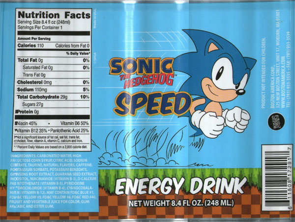 Sonic Speed The Hedgehog [248ml]